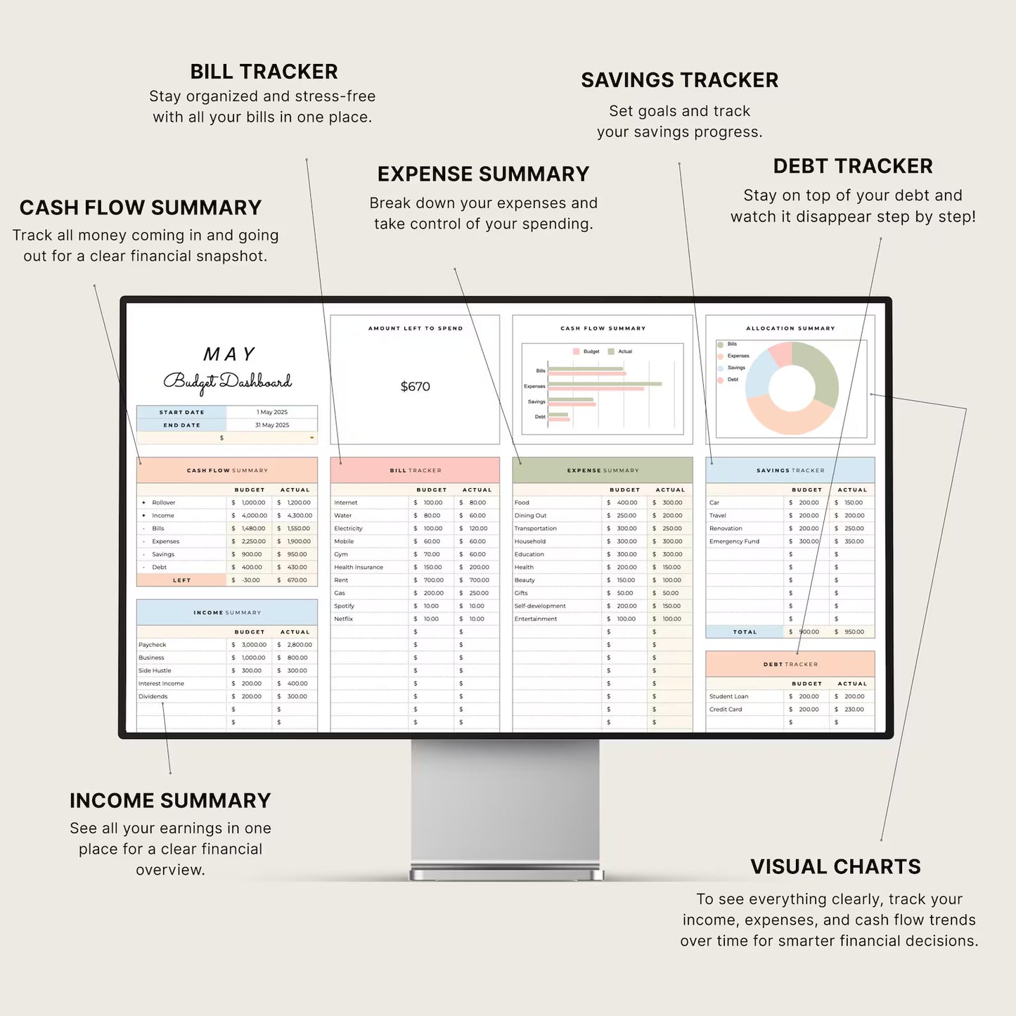 JDSDigital™ - The Ultimate Monthly Budget Tracker
